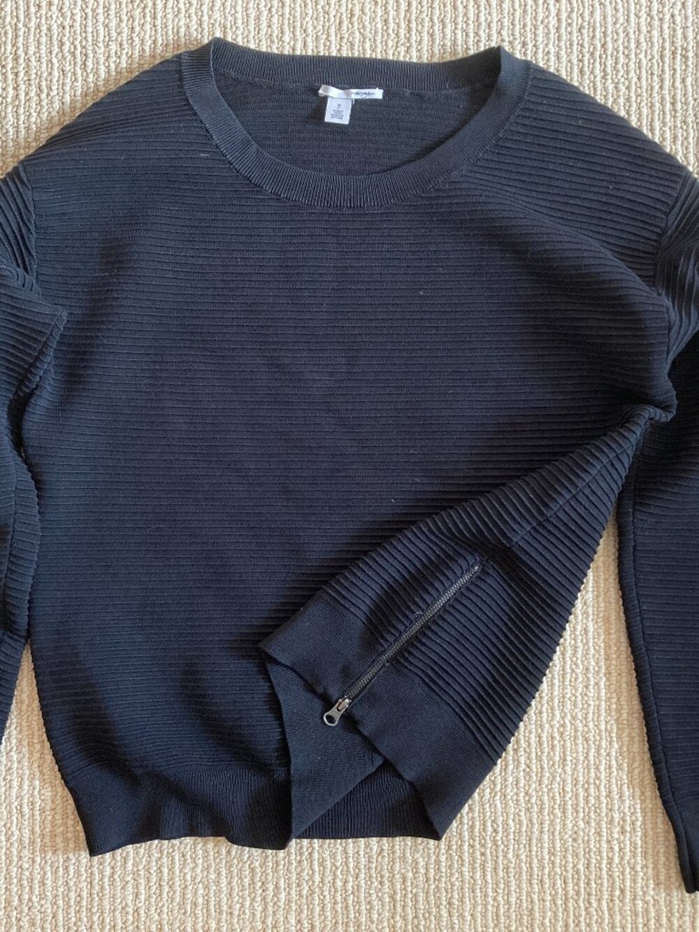 Halogen Black Ribbed Sweater from Nordstrom Sz MP